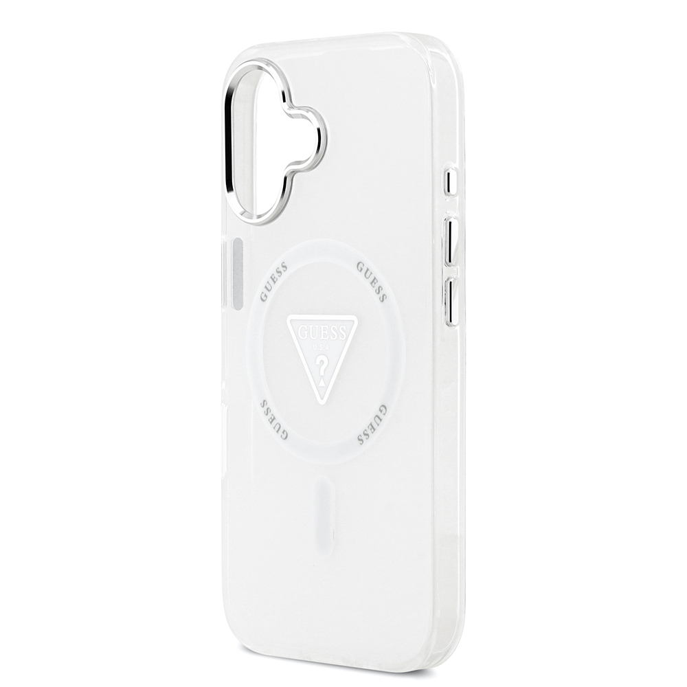 Apple iPhone 17 Kılıf Guess Orjinal Lisanslı M-safe Şarj Özellikli IML Baskılı Üçgen Logolu Metal Kamera Çerçeveli Kapak - 14