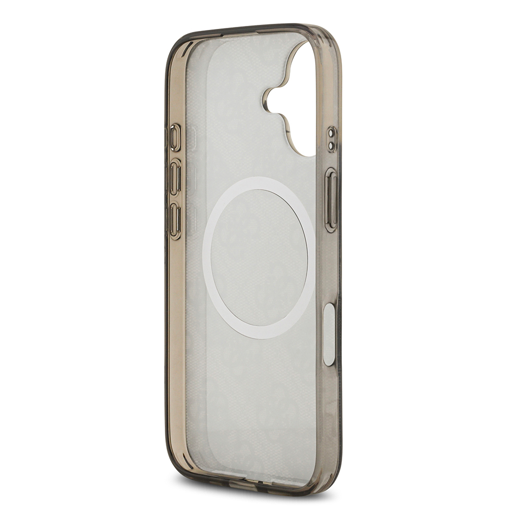 Apple iPhone 17 Kılıf Guess Orjinal Lisanslı M-safe Şarj Özellikli IML Peony ve 4G Desenli Klasik Logolu Kapak - 10