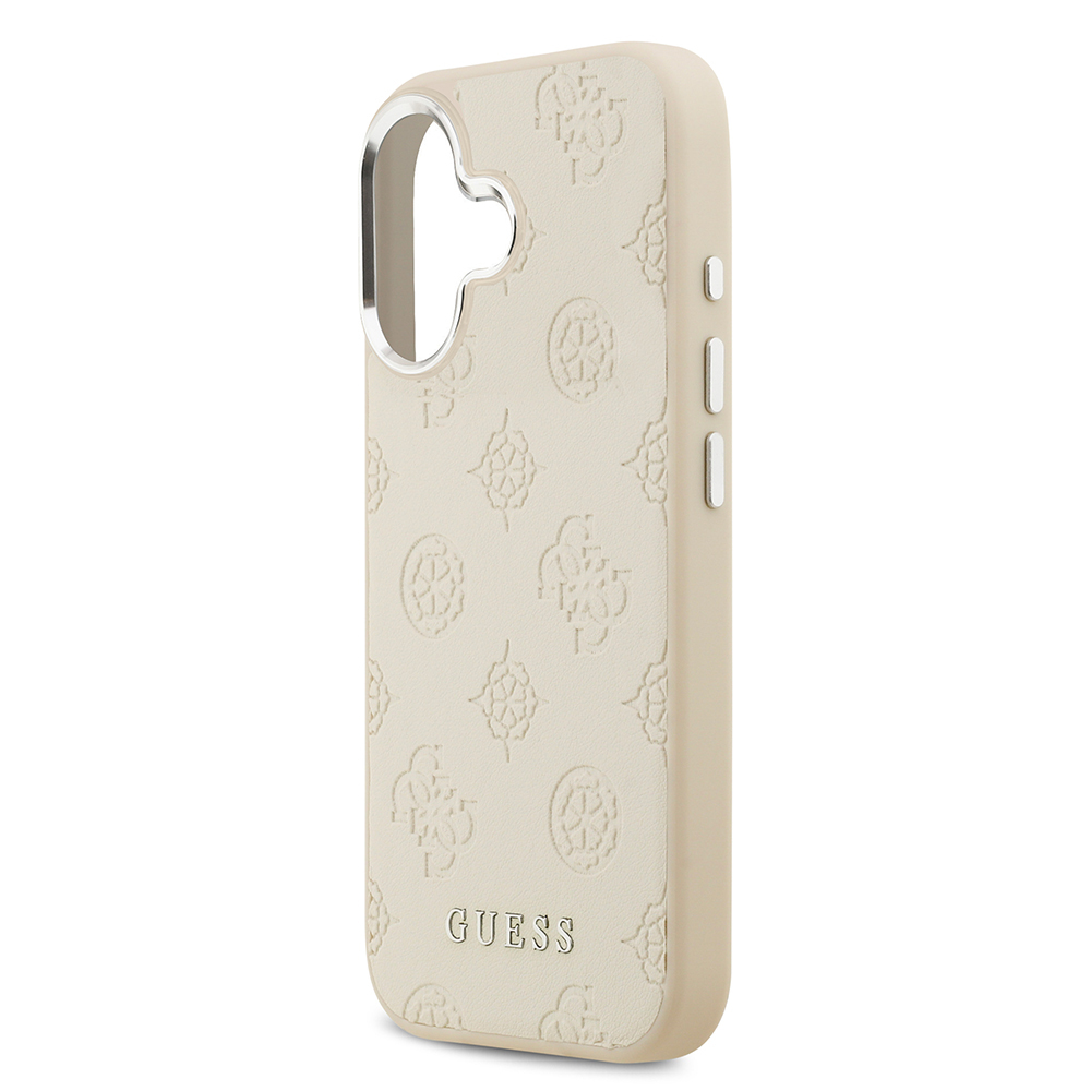 Apple iPhone 17 Kılıf Guess Orjinal Lisanslı M-safe Şarj Özellikli Sıcak Baskılı Klasik Yazı Logolu PU Deri Peony Kapak - 8