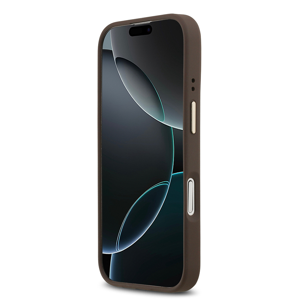 Apple iPhone 17 Kılıf Guess Orjinal Lisanslı M-safe Şarj Özellikli Sıcak Baskılı Yazı Logolu PU Deri Peony Kapak - 15