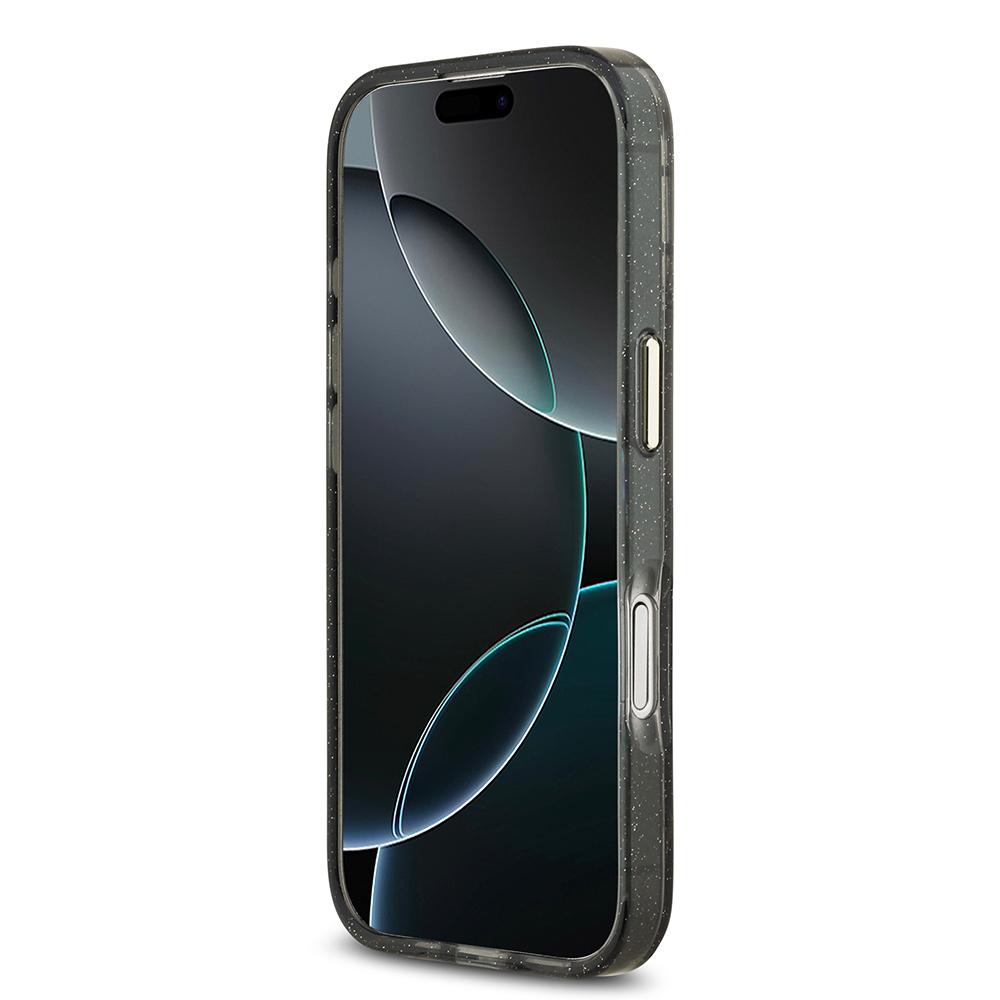 Apple iPhone 17 Kılıf Guess Orjinal Lisanslı M-safe Şarj Özellikli Simli Çiçek Desenli Metal Kamera Çerçeveli Üçgen Logolu Kapak - 9