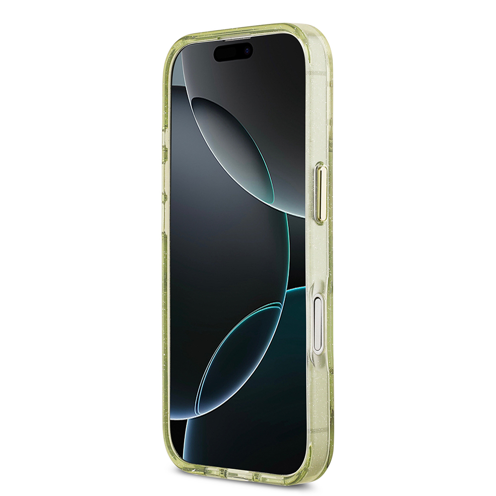 Apple iPhone 17 Kılıf Guess Orjinal Lisanslı M-safe Şarj Özellikli Simli Çiçek Desenli Metal Kamera Çerçeveli Üçgen Logolu Kapak - 16