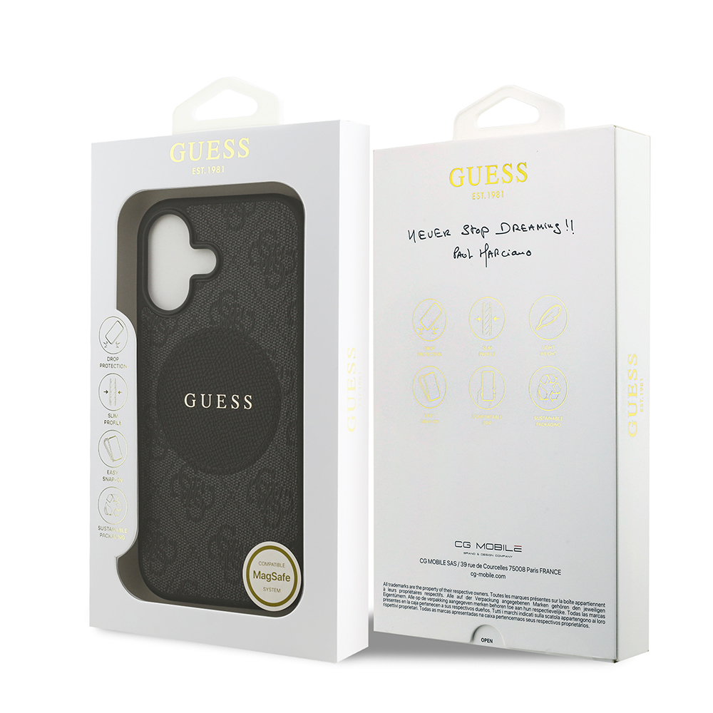 Apple iPhone 17 Kılıf Guess Orjinal Lisanslı M-safe Şarj Özellikli Yazı Logolu Circle Classic Kapak - 23