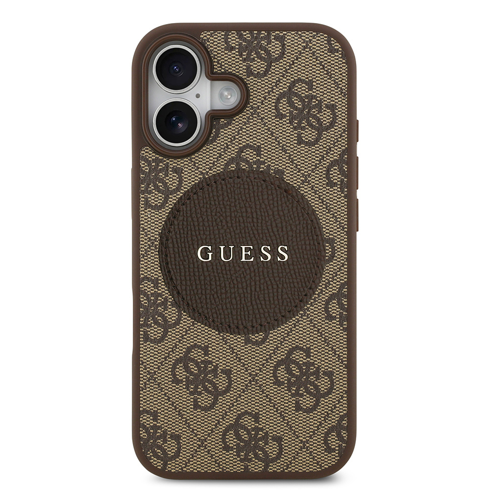Apple iPhone 17 Kılıf Guess Orjinal Lisanslı M-safe Şarj Özellikli Yazı Logolu Circle Classic Kapak - 12
