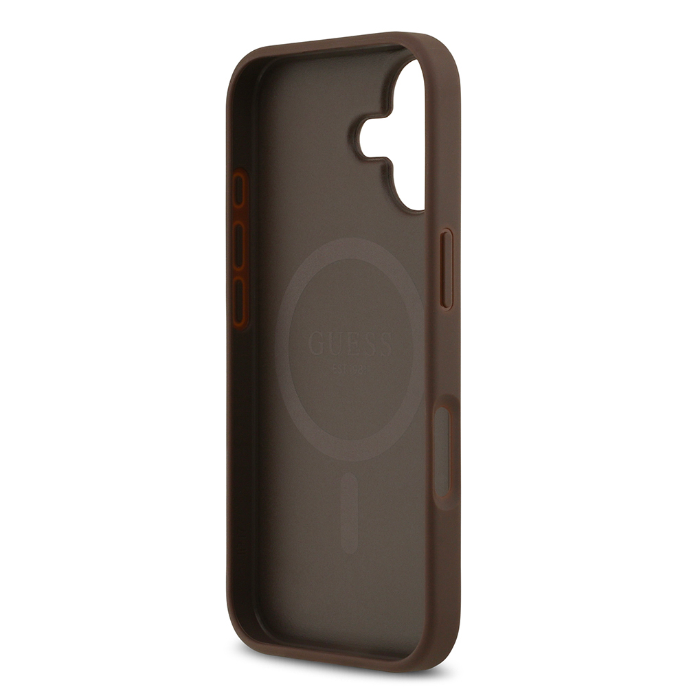Apple iPhone 17 Kılıf Guess Orjinal Lisanslı M-safe Şarj Özellikli Yazı Logolu Circle Classic Kapak - 16