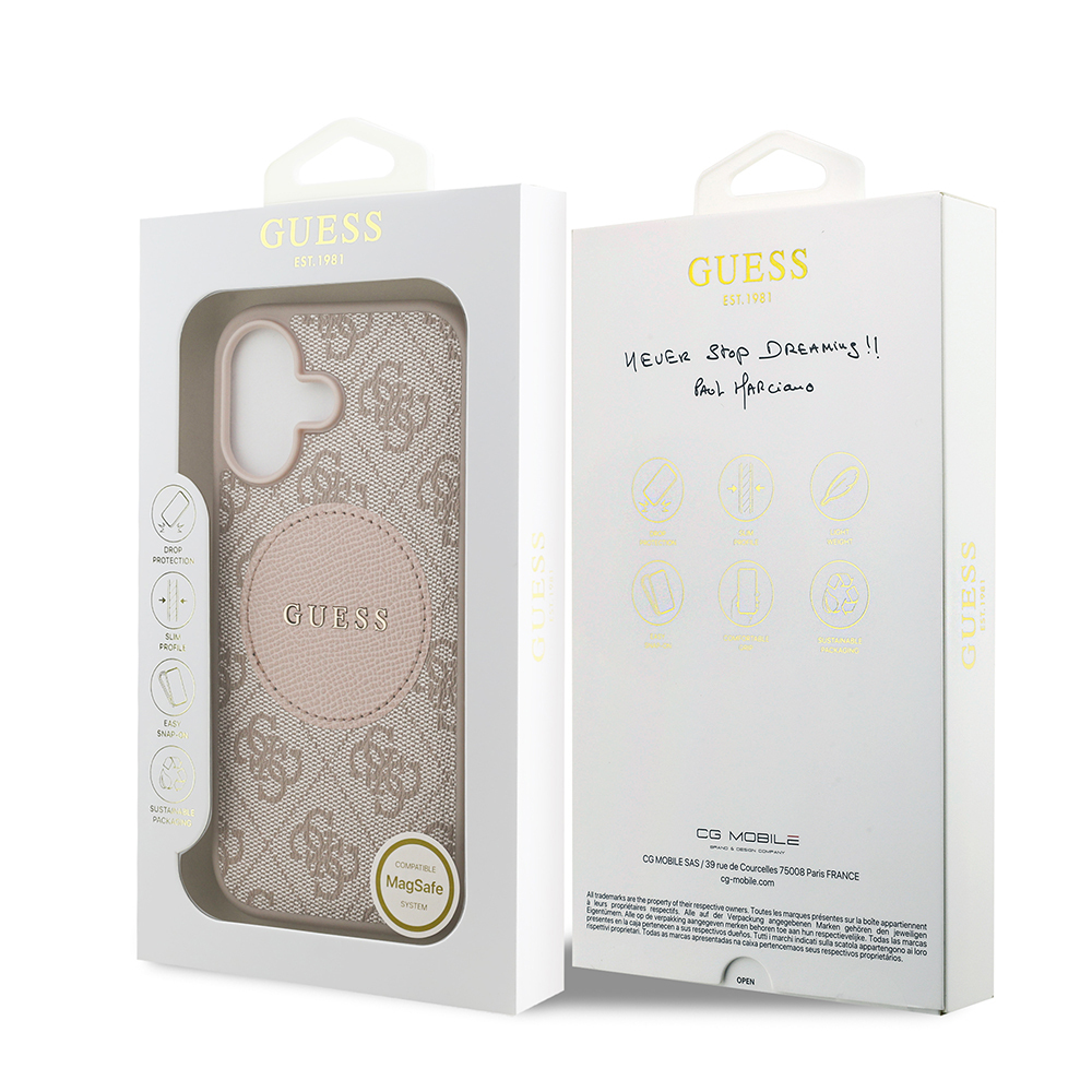 Apple iPhone 17 Kılıf Guess Orjinal Lisanslı M-safe Şarj Özellikli Yazı Logolu Circle Classic Kapak - 25