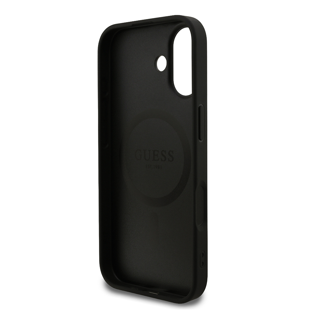 Apple iPhone 17 Kılıf Guess Orjinal Lisanslı M-safe Şarj Özellikli Yazı Logolu PU Deri Kapak - 6