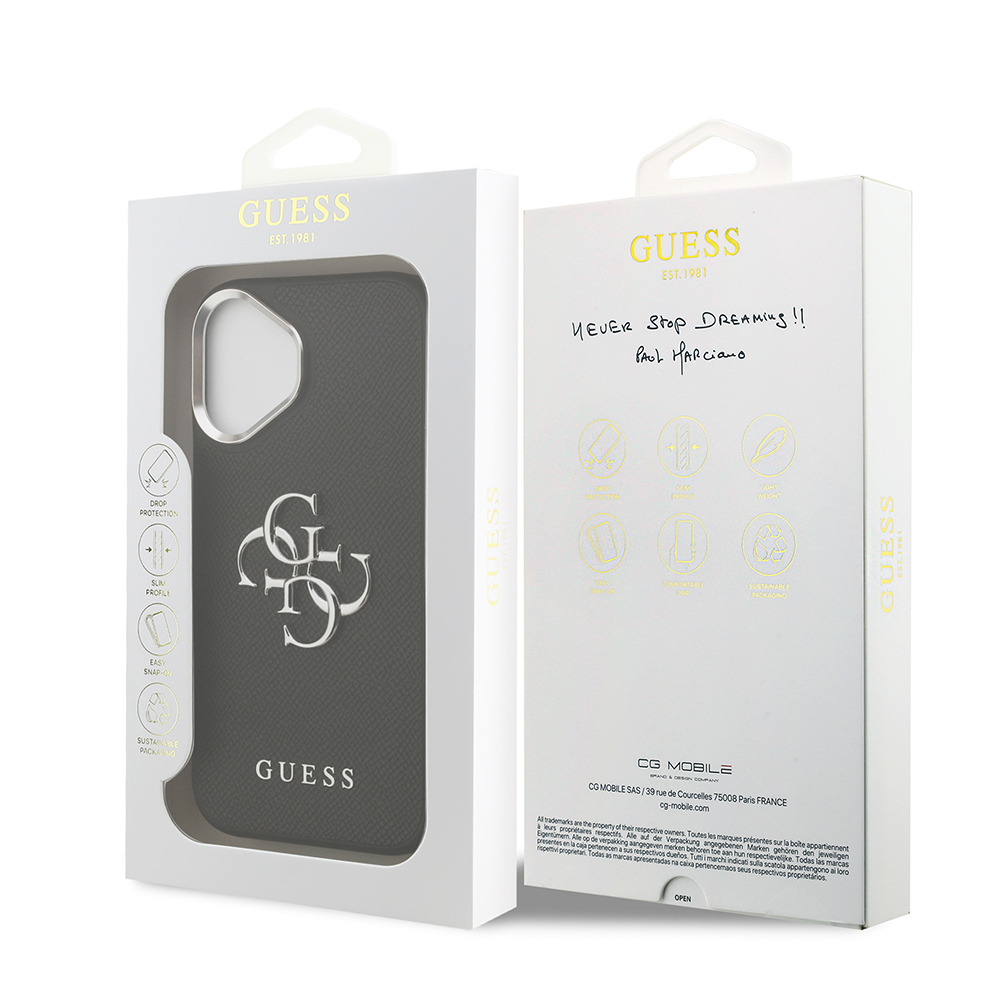Apple iPhone 17 Kılıf Guess Orjinal Lisanslı PU Deri 4G Büyük Metal Logo Dizaynlı Kapak - 9