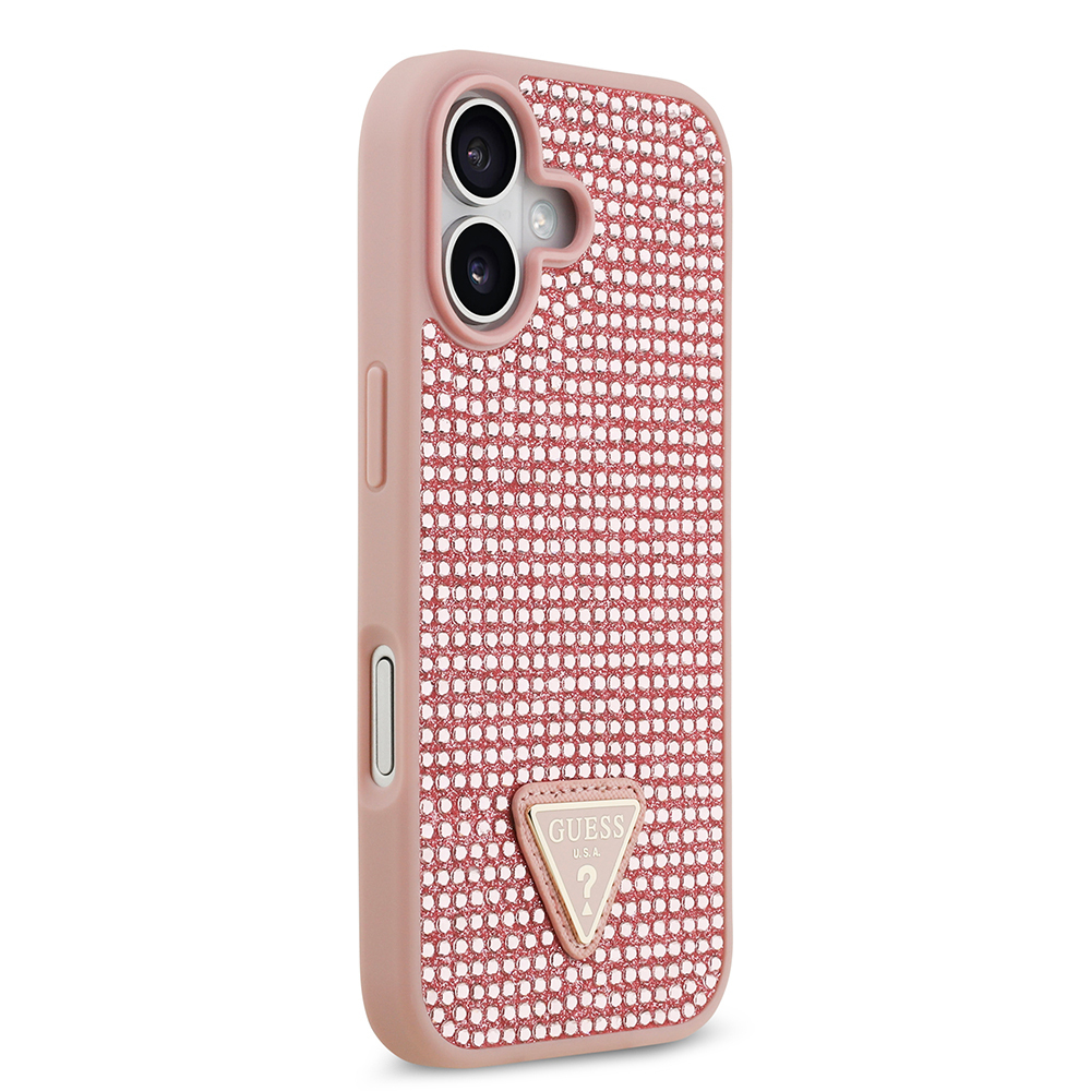 Apple iPhone 17 Kılıf Guess Orjinal Lisanslı Taşlı Arka Yüzey Üçgen Logolu Kapak - 22