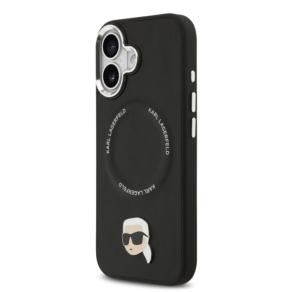 Apple iPhone 17 Kılıf Karl Lagerfeld Orjinal Lisanslı M-safe Şarj Özellikli Metal Kamera ve Buton Tasarımlı Karl PU Deri Kapak - 3