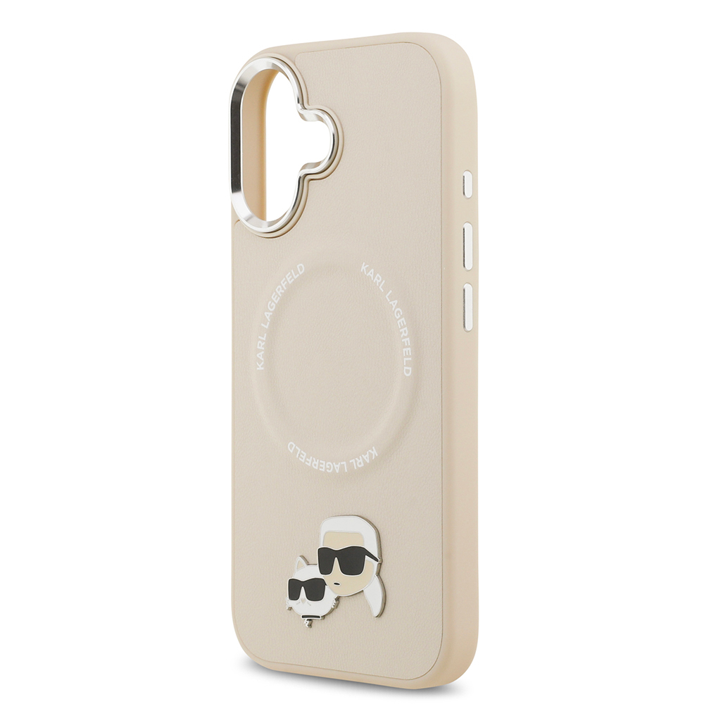 Apple iPhone 17 Kılıf Karl Lagerfeld Orjinal Lisanslı M-safe Şarj Özellikli Metal Kamera ve Buton Tasarımlı K&C PU Deri Kapak - 9