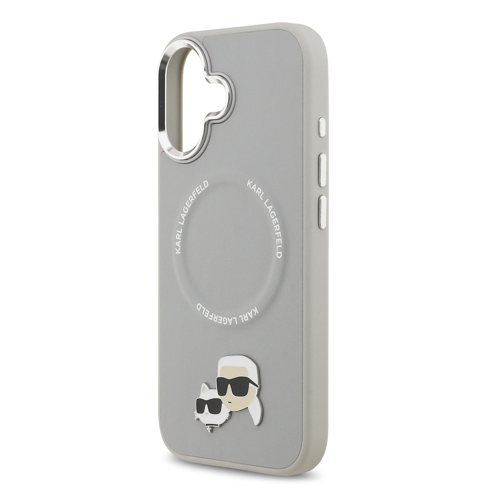 Apple iPhone 17 Kılıf Karl Lagerfeld Orjinal Lisanslı M-safe Şarj Özellikli Metal Kamera ve Buton Tasarımlı K&C PU Deri Kapak - 23