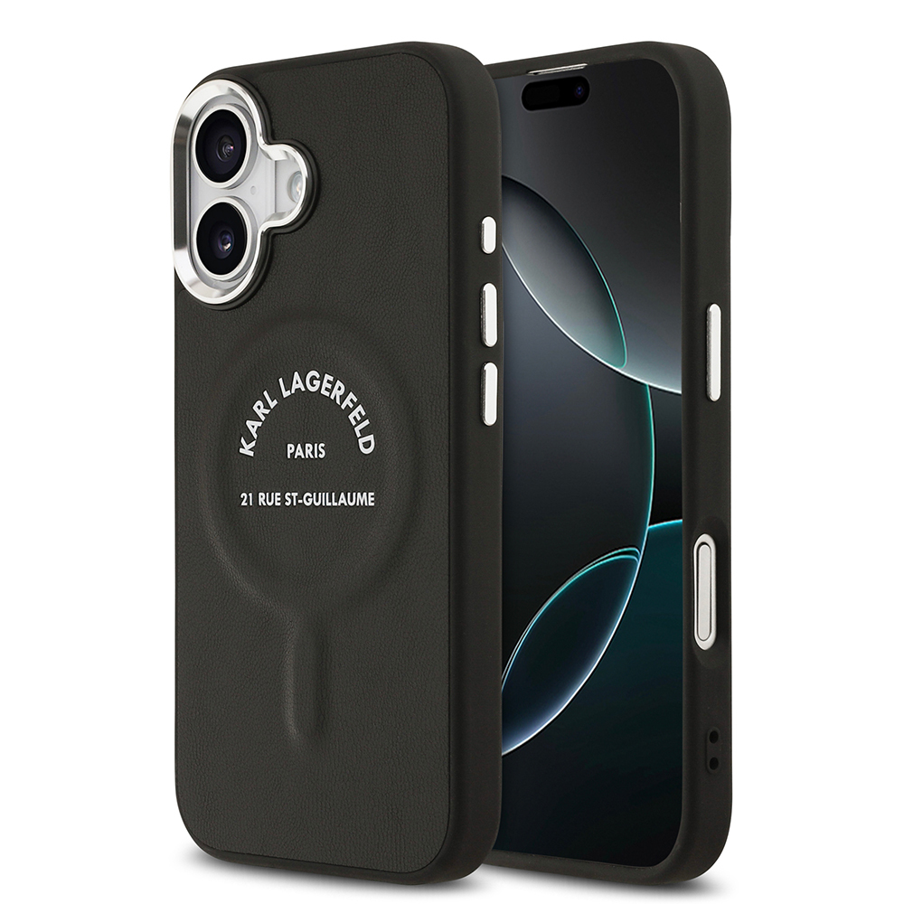 Apple iPhone 17 Kılıf Karl Lagerfeld Orjinal Lisanslı M-safe Şarj Özellikli Metal Kamera ve Buton Tasarımlı Paris RSG PU Deri Kapak - 1