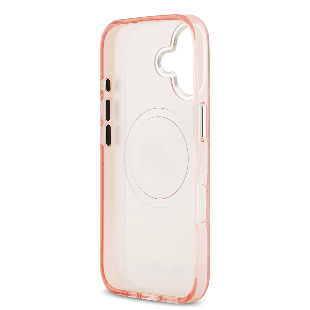 Apple iPhone 17 Kılıf Karl Lagerfeld Orjinal Lisanslı Parlayan Simli Karl & Choupette Heads Kapak - 17