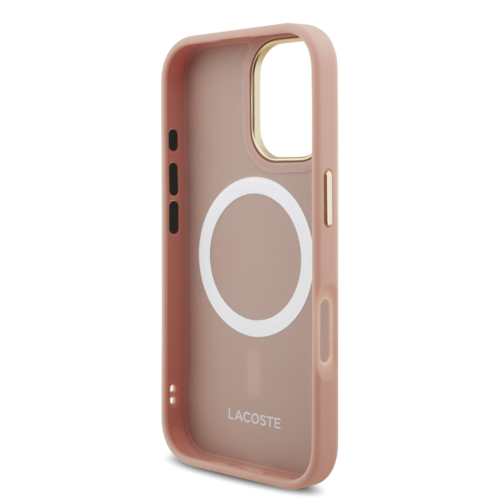 Apple iPhone 17 Kılıf Lacoste Orjinal Lisanslı M-safe Şarj Özellikli Champs Elysees PU Deri Tasarımlı Kapak - 20