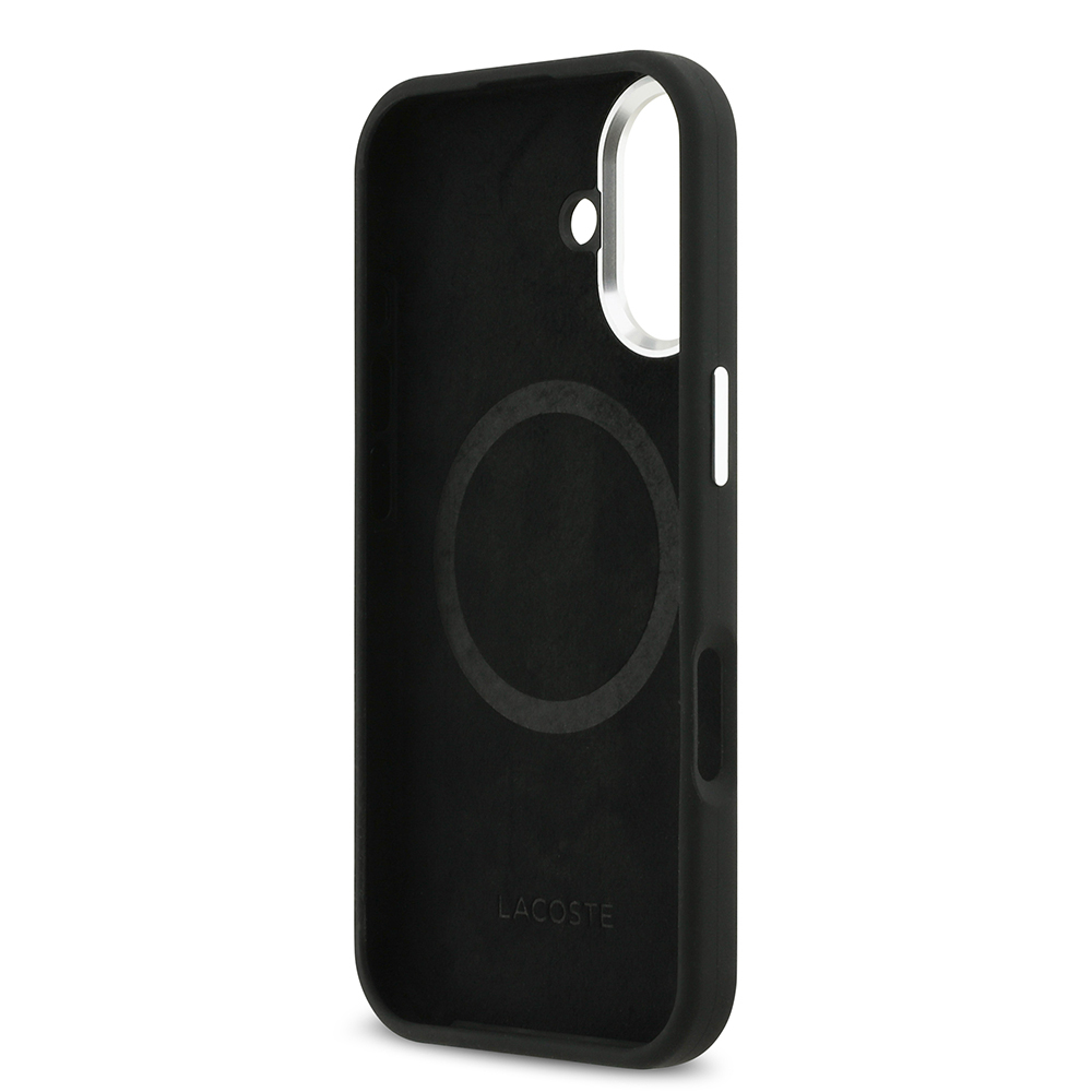 Apple iPhone 17 Kılıf Lacoste Orjinal Lisanslı M-safe Şarj Özellikli İkonik Logolu Metal Kamera Çerçeveli Silikon Kapak - 8