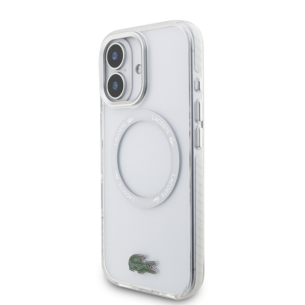 Apple iPhone 17 Kılıf Lacoste Orjinal Lisanslı M-safe Şarj Özellikli İkonik Timsah Logolu Buzlu Kapak - 5
