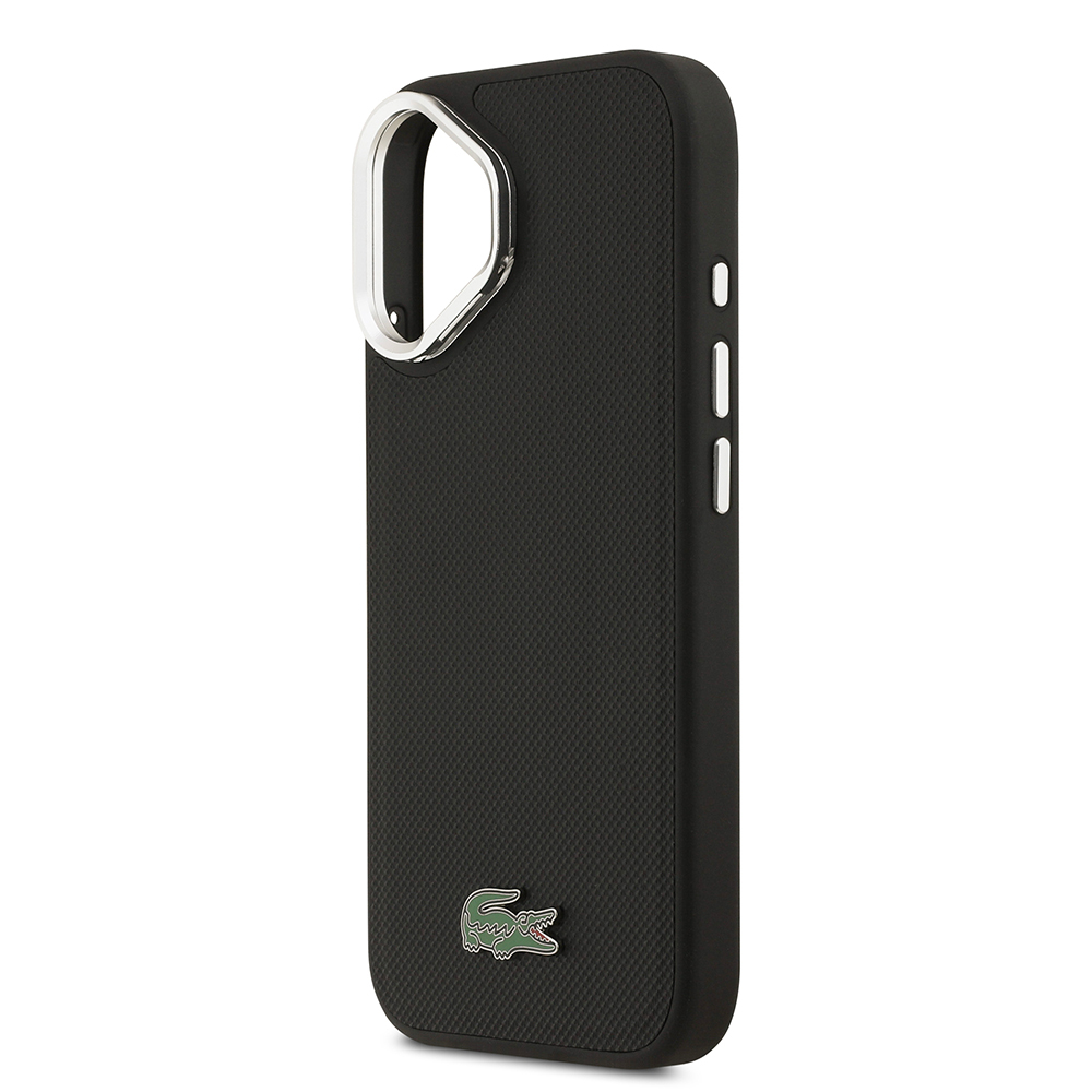 Apple iPhone 17 Kılıf Lacoste Orjinal Lisanslı M-safe Şarj Özellikli PU Pike Desenli Standlı Metal Logolu Kapak - 7