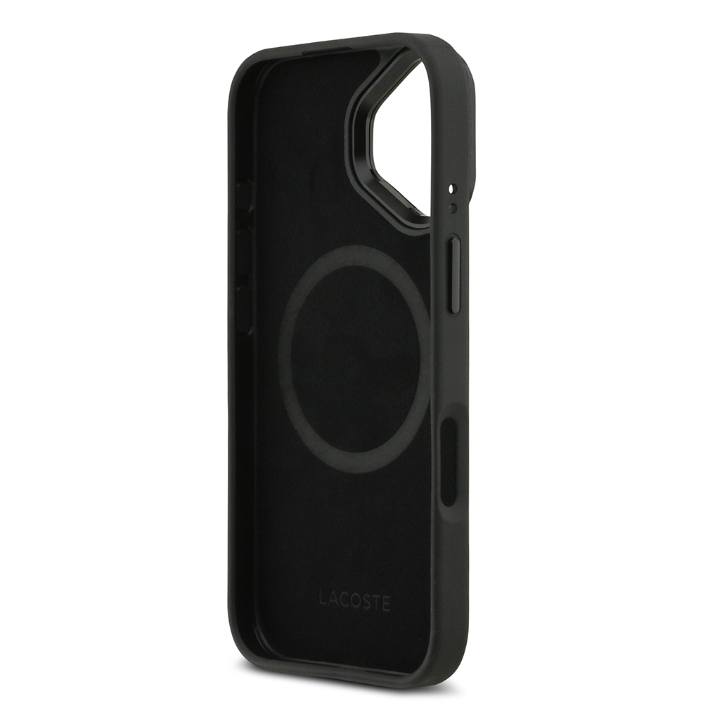 Apple iPhone 17 Kılıf Lacoste Orjinal Lisanslı M-safe Şarj Özellikli Standlı PU Deri Karışık Monogram Desenli Kapak - 8