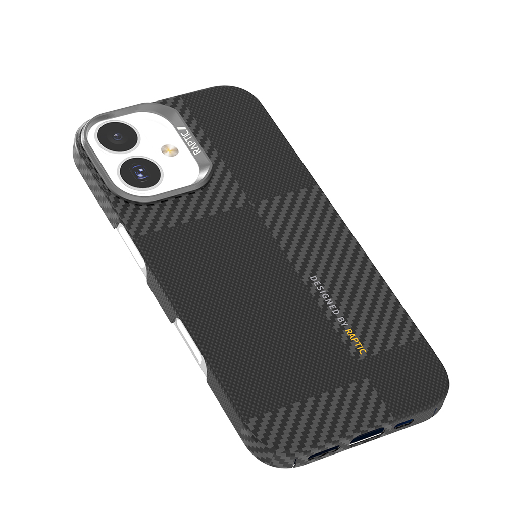 Apple iPhone 17 Kılıf M-safe Şarj Özellikli 600D Metal Kamera Çerçeveli Raptic Aramid Fiber Geotik Serisi Kapak - 3