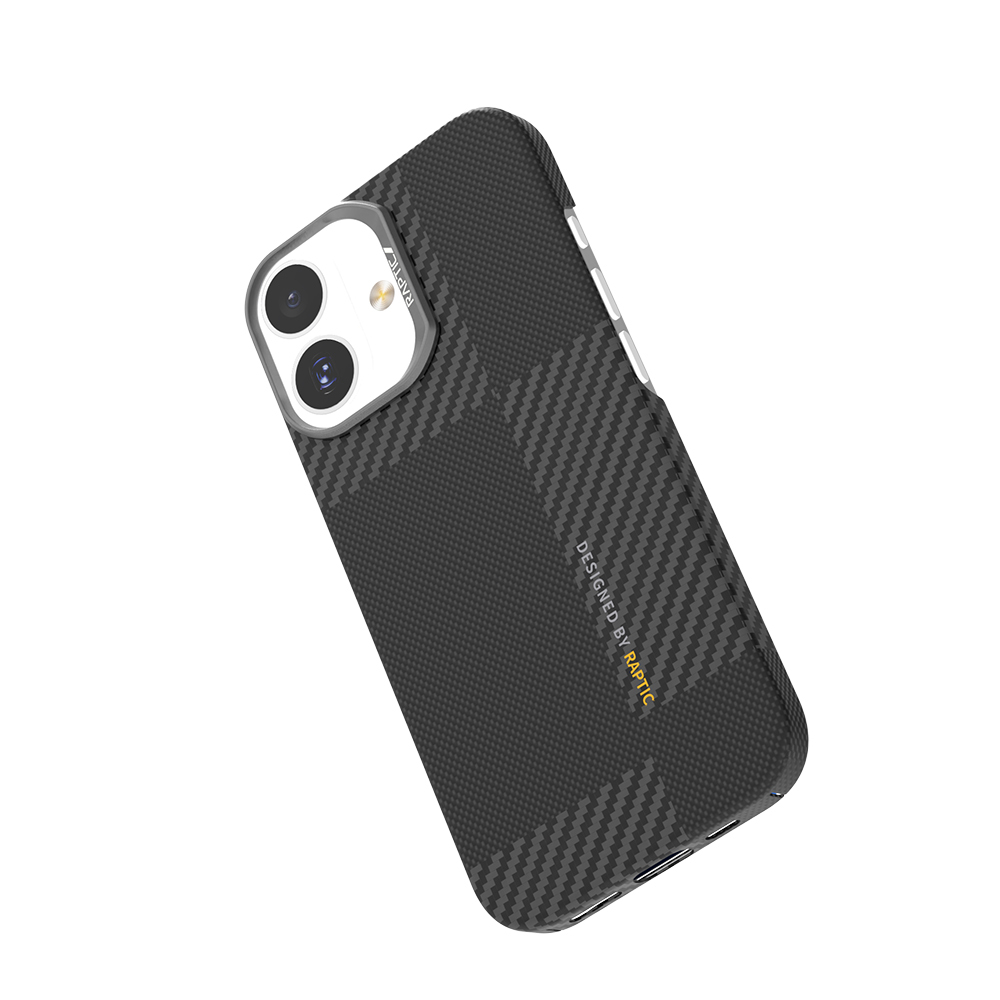 Apple iPhone 17 Kılıf M-safe Şarj Özellikli 600D Metal Kamera Çerçeveli Raptic Aramid Fiber Geotik Serisi Kapak - 6