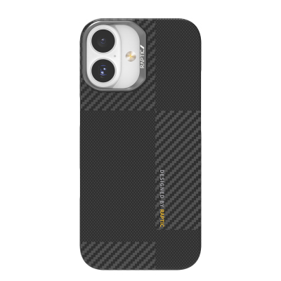 Apple iPhone 17 Kılıf M-safe Şarj Özellikli 600D Metal Kamera Çerçeveli Raptic Aramid Fiber Geotik Serisi Kapak Siyah