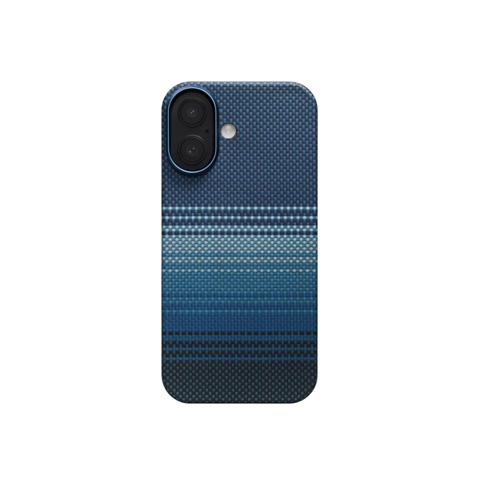 Apple iPhone 17 Kılıf M-safe Şarj Özellikli Aramid Fiber Pitaka Tactile Woven Sunset-Moonrise Serisi Sunset Kapak - 2