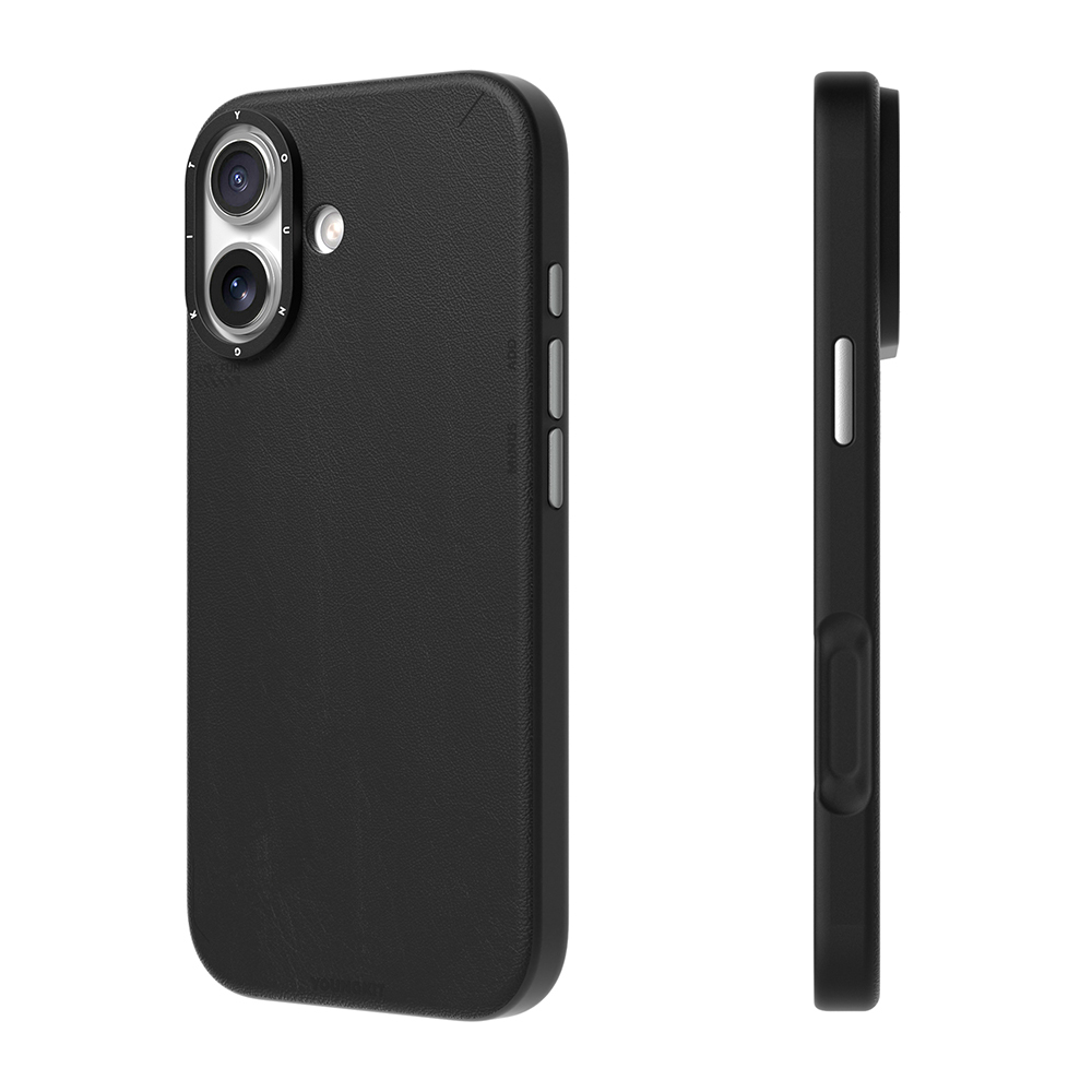 Apple iPhone 17 Kılıf M-safe Şarj Özellikli Basit Mat Deri Desenli Youngkit Tech Fashion Serisi Kapak - 5