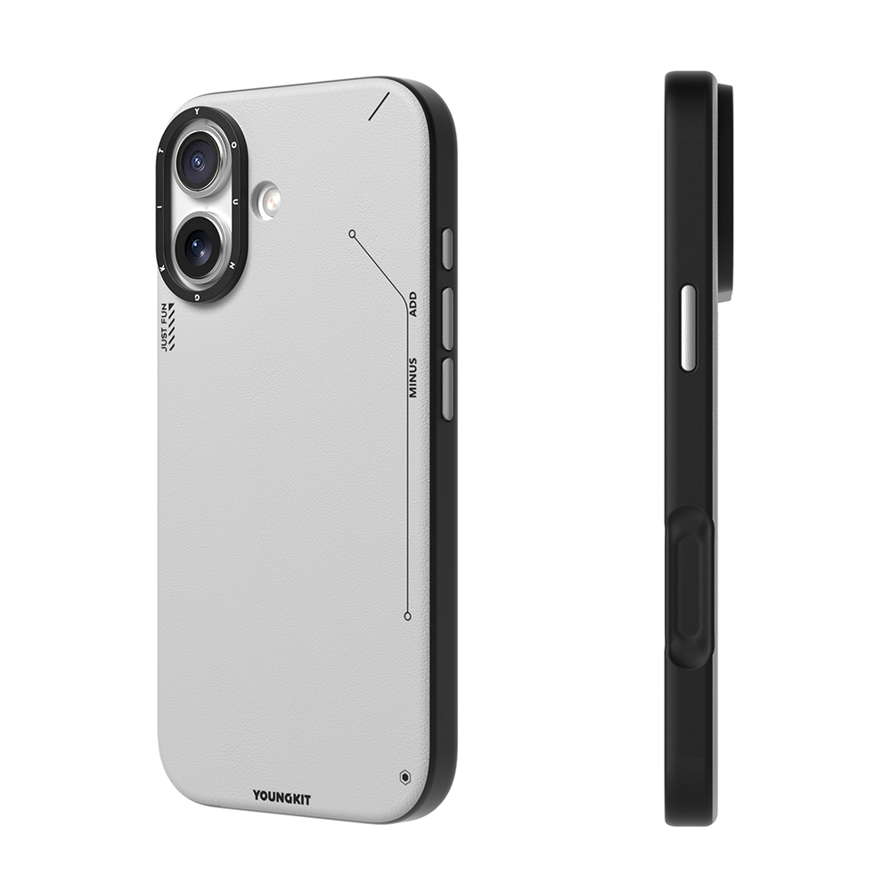 Apple iPhone 17 Kılıf M-safe Şarj Özellikli Basit Mat Deri Desenli Youngkit Tech Fashion Serisi Kapak - 7
