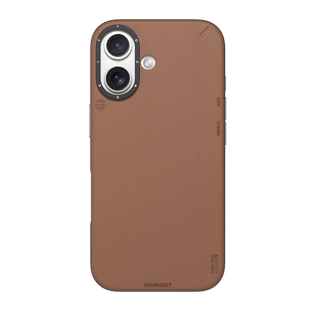 Apple iPhone 17 Kılıf M-safe Şarj Özellikli Basit Mat Deri Desenli Youngkit Tech Fashion Serisi Kapak - 2
