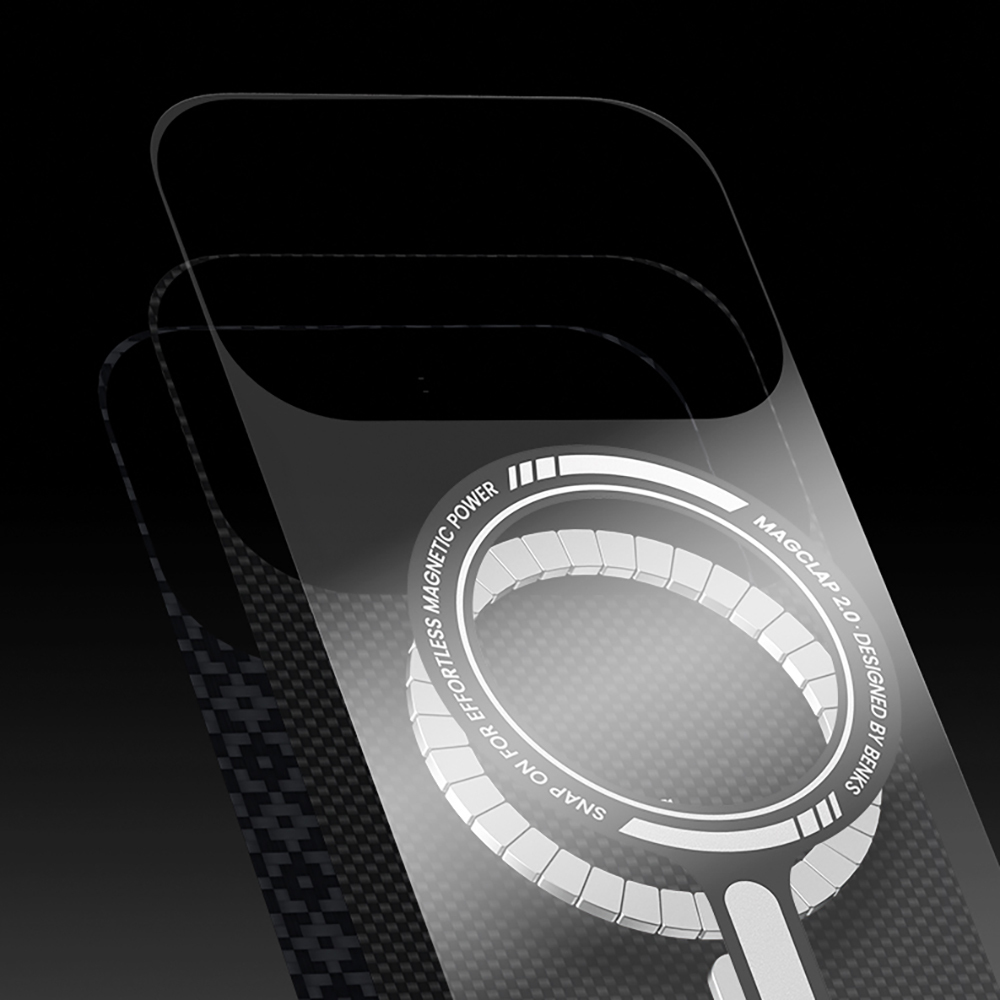 Apple iPhone 17 Kılıf M-Safe Şarj Özellikli Benks ArmorAir ArmorGrid Serisi Kevlar Kapak - 6