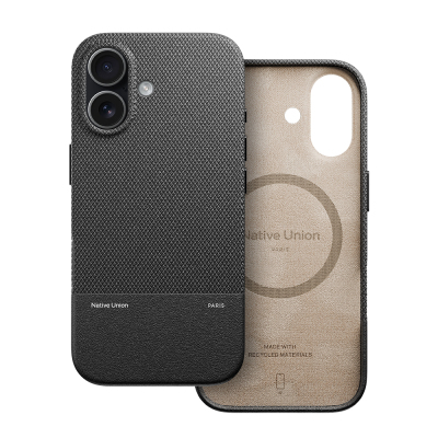 Apple iPhone 17 Kılıf M-safe Şarj Özellikli Deri Dokulu Native Union RE Classic Serisi Kapak Siyah