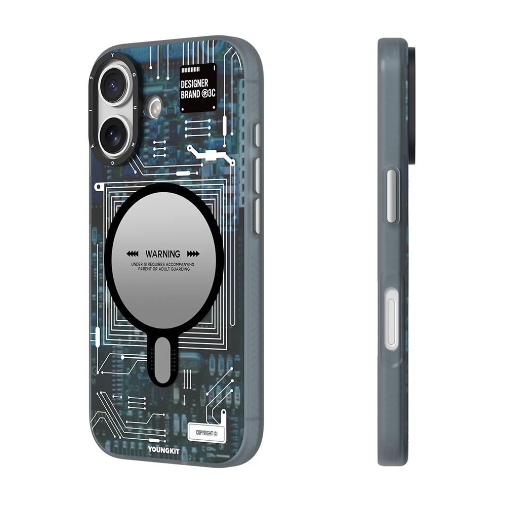Apple iPhone 17 Kılıf M-safe Şarj Özellikli Kamera Denetim Butonlu Youngkit Technology Serisi Kapak - 6