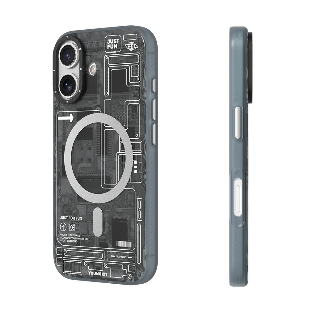 Apple iPhone 17 Kılıf M-safe Şarj Özellikli Kamera Denetim Butonlu Youngkit Technology Serisi Kapak - 7