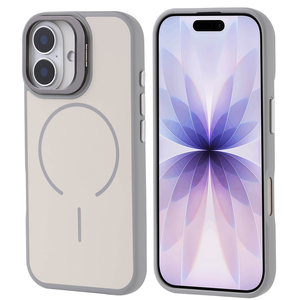 Apple iPhone 17 Kılıf M-safe Şarj Özellikli Kamera Standlı Zore Notron Kapak - 6