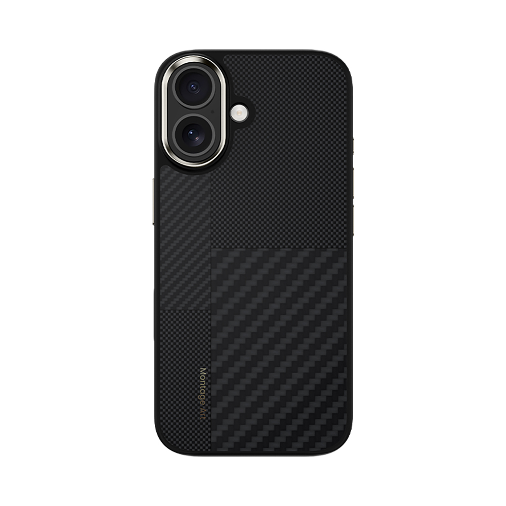 Apple iPhone 17 Kılıf M-safe Şarj Özellikli Karbon Fiber Benks Montage Hybrid ArmorPro Kevlar Kapak - 1