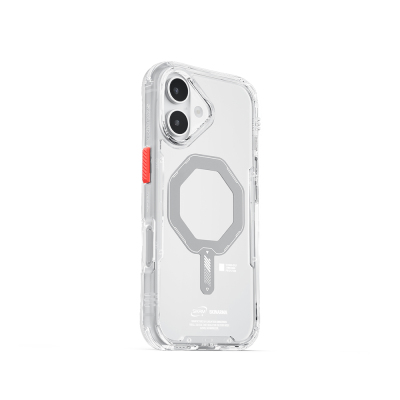 Apple iPhone 17 Kılıf M-safe Şarj Özellikli Şeffaf Airbag Tasarımlı Skinarma Saido Mag-Charge Kapak Şeffaf