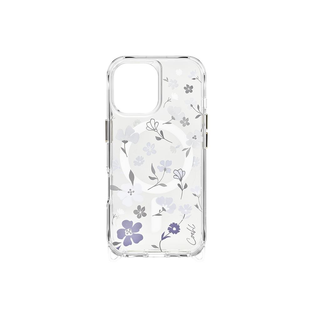 Apple iPhone 17 Kılıf M-safe Şarj Özellikli Şeffaf Arka Yüzey Çiçekli Coehl Amara Kapak - 3