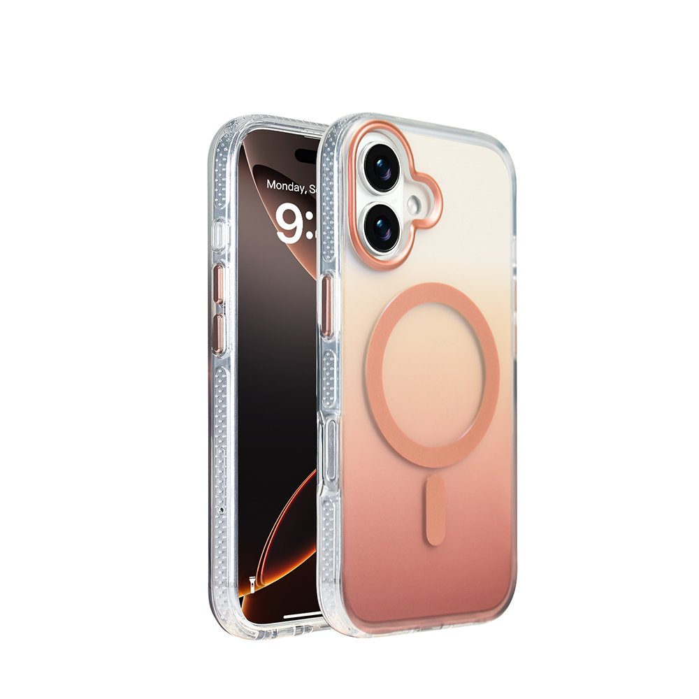 Apple iPhone 17 Kılıf M-safe Şarj Özellikli Transparan Renk Geçişli Zore Toros Kapak - 7