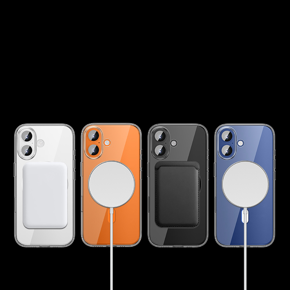 Apple iPhone 17 Kılıf M-safe Şarj Özellikli Transparan Sert PC Wlons Pita Kapak - 7