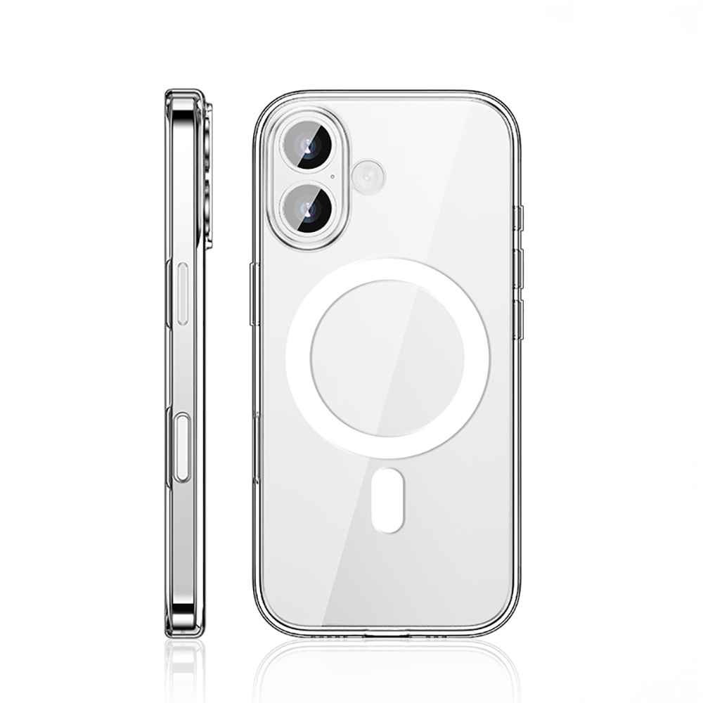 Apple iPhone 17 Kılıf M-safe Şarj Özellikli Transparan Sert PC Wlons Pita Kapak - 1