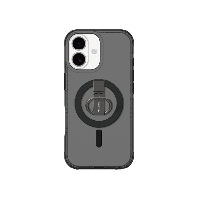 Apple iPhone 17 Kılıf M-safe Şarj Özellikli Yüzük Standlı Amazingthing Titan Pro Serisi Kapak Siyah