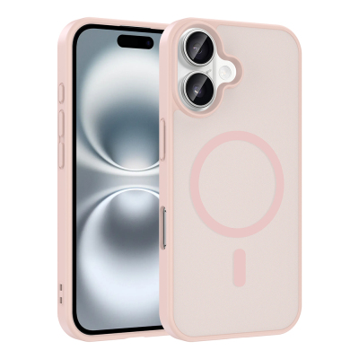 Apple iPhone 17 Kılıf M-safe Şarj Özellikli Zore Babet Kapak Pembe