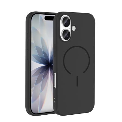 Apple iPhone 17 Kılıf M-safe Şarj Özellikli Zore Meta Kapak Siyah