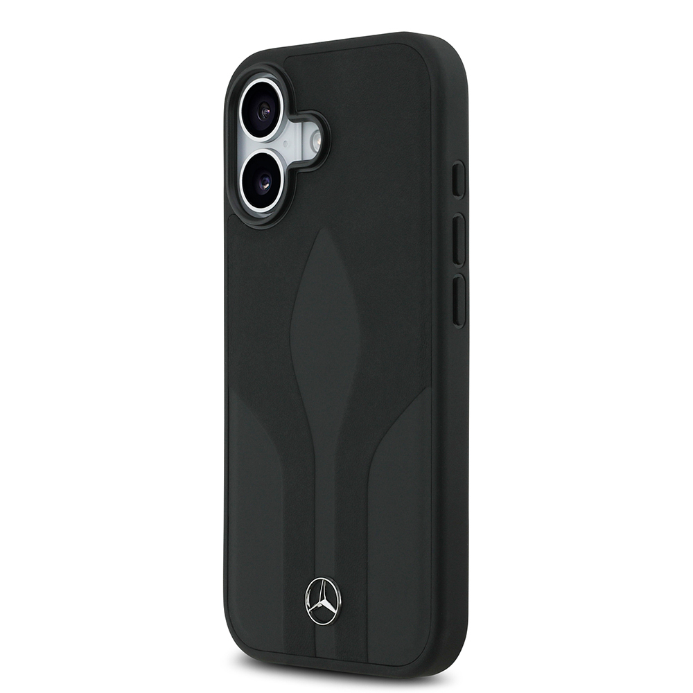Apple iPhone 17 Kılıf Mercedes Benz Orjinal Lisanslı M-safe Şarj Özellikli Dokulu Desenli Deri Kapak - 3