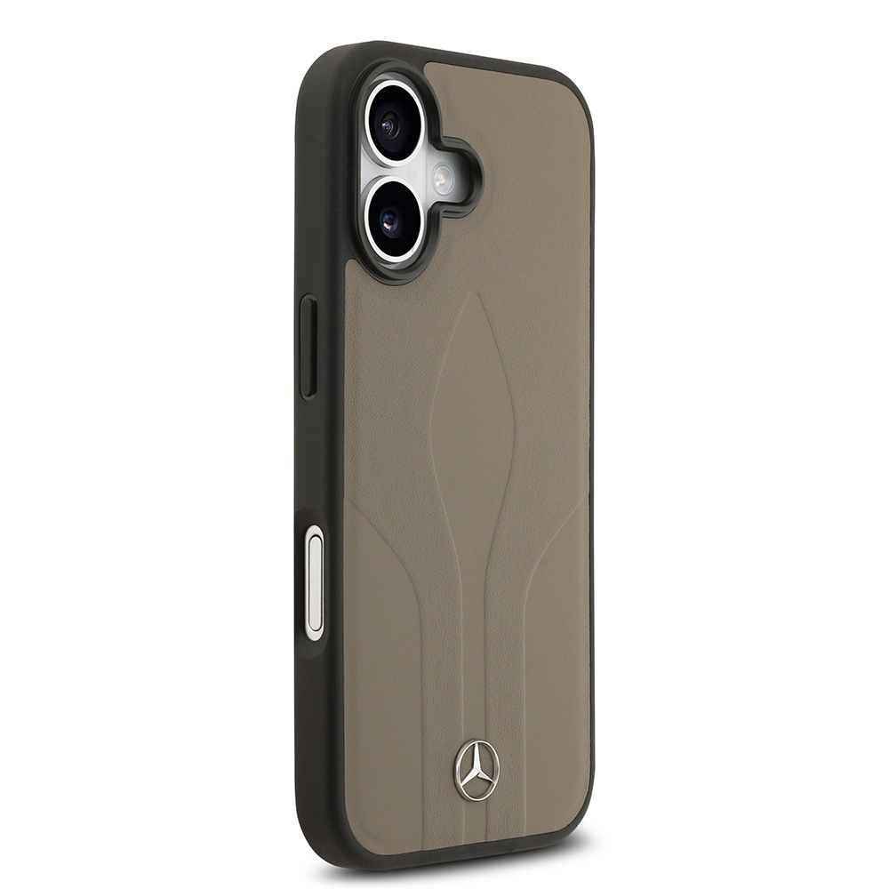 Apple iPhone 17 Kılıf Mercedes Benz Orjinal Lisanslı M-safe Şarj Özellikli Dokulu Desenli Deri Kapak - 13