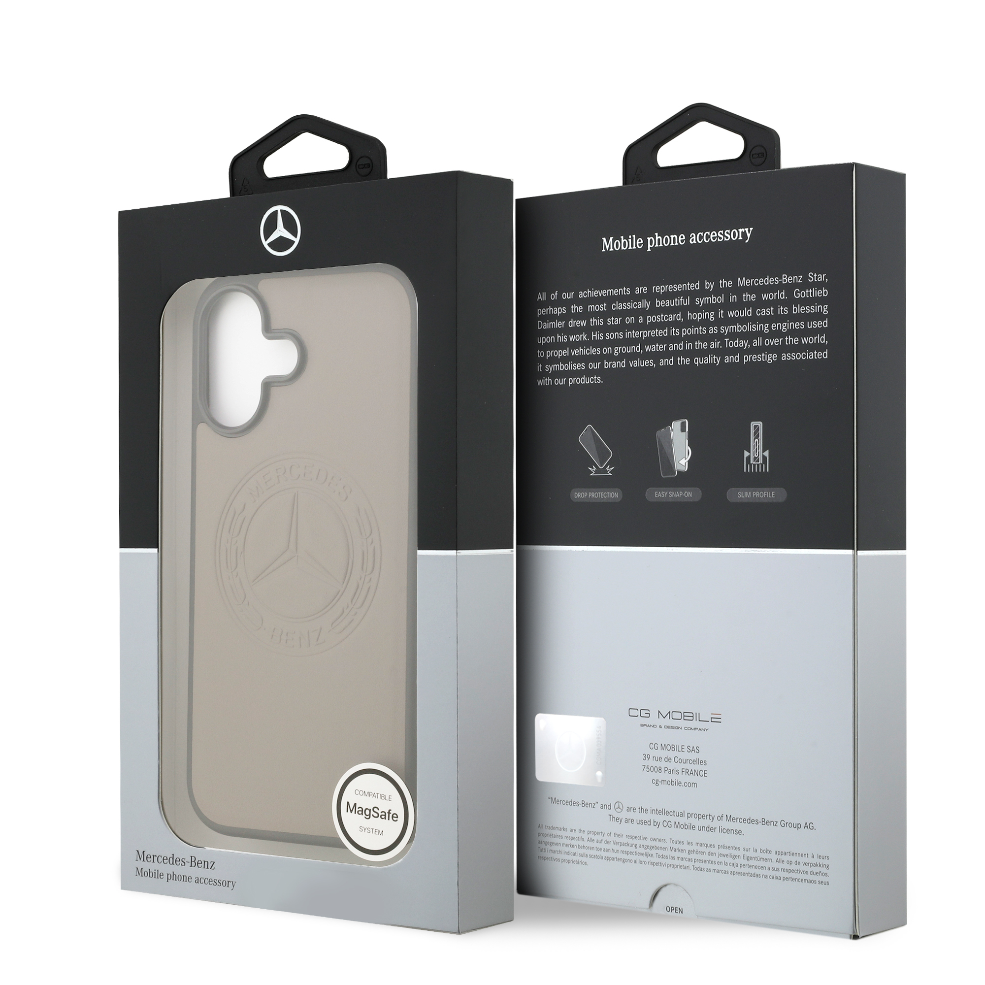 Apple iPhone 17 Kılıf Mercedes Benz Orjinal Lisanslı M-safe Şarj Özellikli Hakiki Deri Nostaljik Yıldız Dizayn Kapak - 17