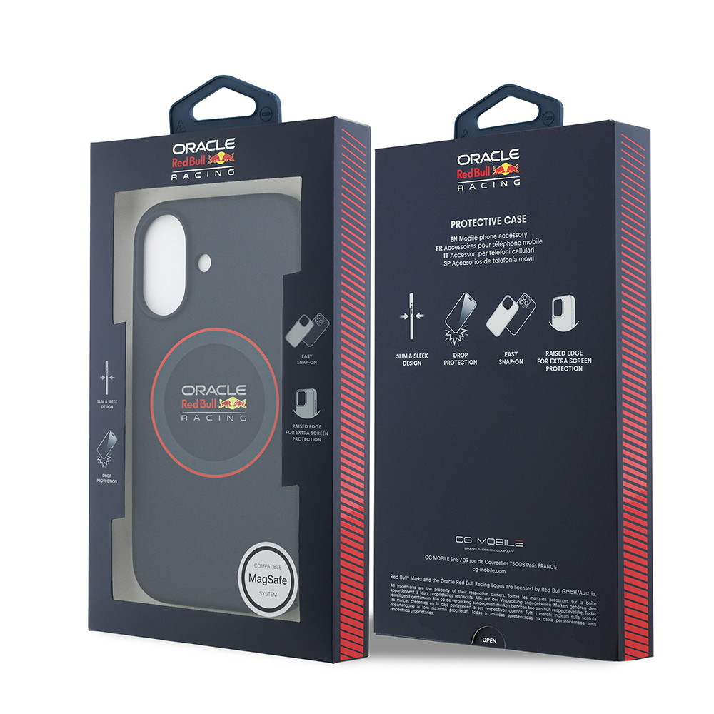 Apple iPhone 17 Kılıf Redbull Orjinal Lisanslı M-safe Şarj Özellikli Kırmızı Halka ve Logo Silikon Kapak - 9