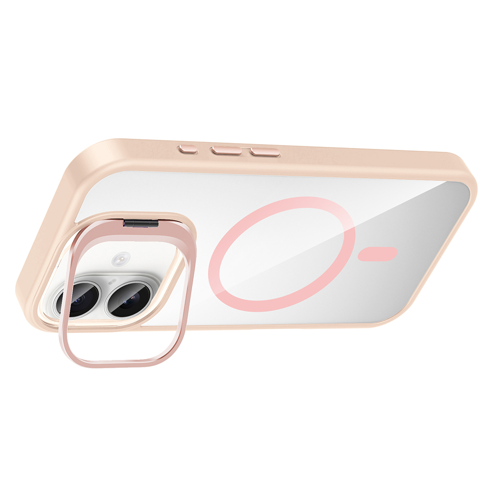 Apple iPhone 17 Kılıf Standlı ve Kamera Lens Hediyeli M-Safe Şarj Özellikli Zore Etro Kapak - 19