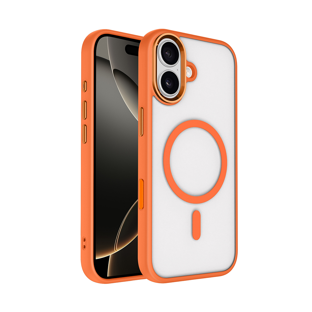 Apple iPhone 17 Kılıf Wireless Şarj Özellikli Zore Krom M-safe Silikon Kapak - 1